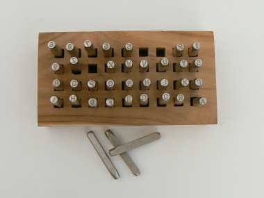 wooden box for holding character punches